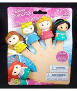 Disney Princess vinyl finger Puppets Ariel Belle Jasmine Cinderella Auro... - £7.82 GBP