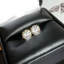 3Ct Round Cut Lab Created Diamond Women&#39;s Stud Earrings 14K Yellow Gold ... - $82.31
