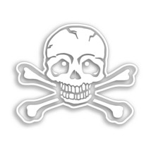Skull With Cross Bones Decal Biker Motorcycle Trailer Bumper Sticker PS - £7.96 GBP