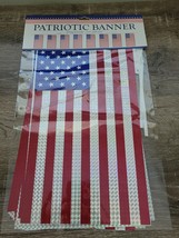 Patriotic 8 Flag Banner ~ Red White Blue Stars Memorial Veterans July 4t... - $14.73