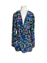 Vintage Classics by Leslie Fay Open Front Cardigan Womens Size 10 Belt Floral - $28.71