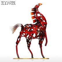 Metal Figurine Modern Metal Vintage Home Decoration Weaving Horse Sculpture ! - £119.86 GBP