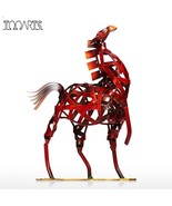  Metal Figurine Modern Metal Vintage Home Decoration Weaving Horse Sculp... - $204.19 CAD