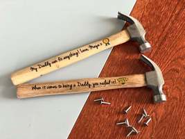 Wooden hammer personalised gift, Dad, any language, father of bride, Grandad, Fa - £12.90 GBP