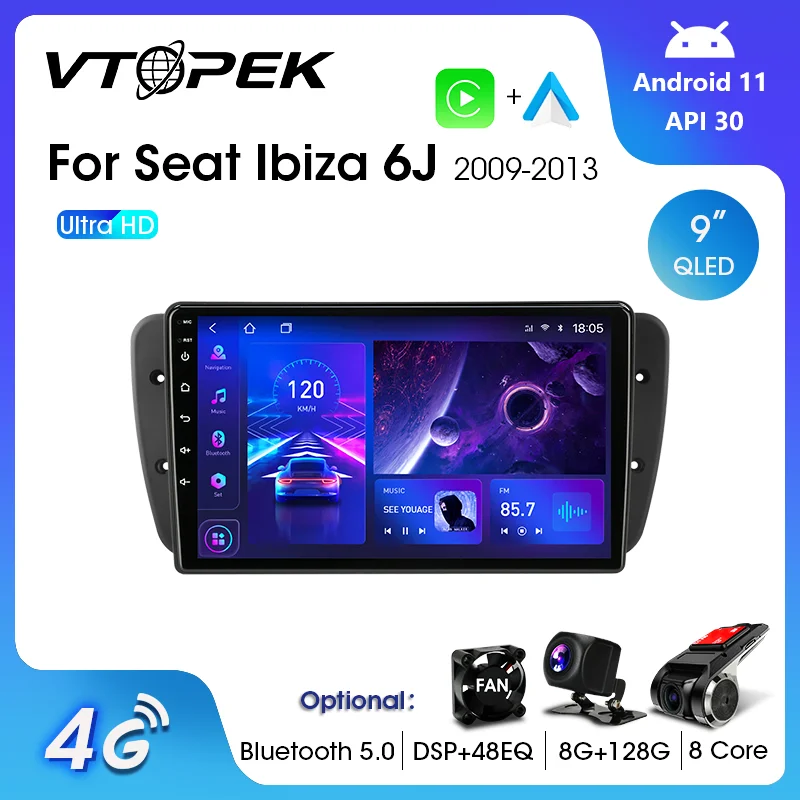 Vtopek 2Din 4G Android 11 Car Radio Multimedia Video Player For Seat Ibi... - £86.49 GBP+