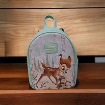 Disney Loungefly BAMBI &amp; THUMPER Snow Day Light Green Mini Backpack NEW ... - £39.12 GBP