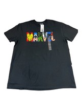 Marvel Super Heroes Spell Out Shirt Adult XL Black Iron Man Hulk Batman - $14.89