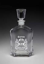 Garrett Irish Coat of Arms Whiskey Decanter (Sand Etched) - £37.59 GBP