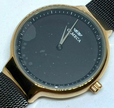 Unused OLMECA Lady Rose Gold Tone Black Mesh Analog Quartz Watch Hour~New Batter - £7.96 GBP