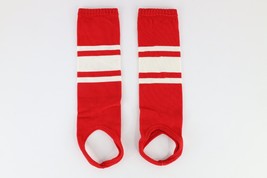 Vintage 40s 50s Distressed Knit Striped Athletic Uniform Stirrup Socks Red Mens - £38.79 GBP