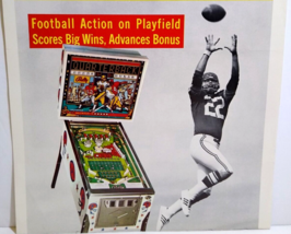Quarterback Pinball Flyer Original  1977 TRIMMED Vintage Game Artwork Promo - $21.38
