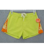 Verona Womens Swim Shorts SZ M Lime Green Board Shorts Hibiscus Drawstri... - £7.86 GBP