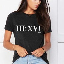 Roman Numerals John 3:16 with Nail - Unisex Bella Canvas Graphic T-Shirt - £19.82 GBP