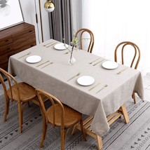 Lux Faux Linen Table Cloth with Slubby Texture Wrinkle Resistant Soft Ta... - £34.02 GBP