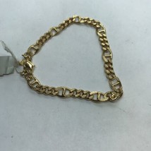 Vintage Bracelet Signed Monet textured chain link gold tone classiccore - £11.83 GBP