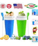 Double Layer Silicone Slushy Maker Cups - Perfect 2 Pack for Quick Froze... - $37.18 CAD