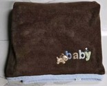Just One Year Carter&#39;s Fleece Baby Blanket Brown Puppy Dog Bumble Bee Bl... - $29.65