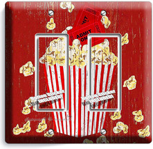 Pop Corn Tv Room Home Movie Theater Rustic 2 Gang Gfci Light Switch Plates Decor - £11.14 GBP