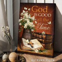 God Is Good All The Time Butterfly Flower God Cross Poster Decor 1 - £12.89 GBP