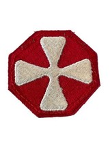 WII US Army Eighth Army Military Patch Red Octagon w/ White Amphibious 8th - $9.38