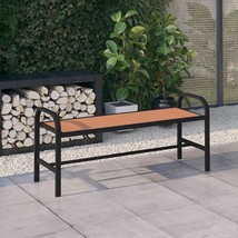  Garden Bench Brown and Black Steel, WPC Medium - $2,765.88 MXN