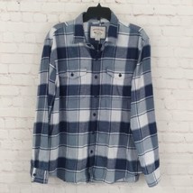 American Eagle Shirt Mens Large Blue Plaid Long Sleeve Flannel Button Up - £15.94 GBP