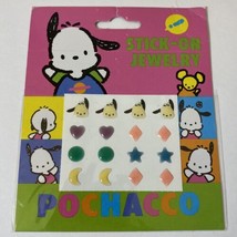Vintage Sanrio 1989 1993 Pochacco Sticker Earrings Stick-On Jewelry - £15.61 GBP