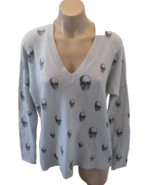 SKULL CASHMERE Grey Emmett Cashmere Pullover Sweater with Skull Pattern ... - £31.31 GBP