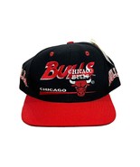 Vintage 1990&#39;s Chicago Bulls NBA Snapback Hat Black Twins Enterprises NWT - £50.76 GBP