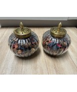 Clear Glass Bowl With Gold Or Brass Lid. 1 Or 2 With Potpourri - $464.58 MXN