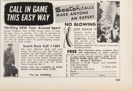 1960 Print Ad Scotch Duck & Game Calls Wild Fox Made in Detroit,Michigan - £8.32 GBP