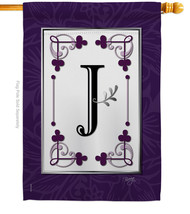 Classic J Initial House Flag Simply Beauty 28 X40 Double-Sided Banner - $36.97