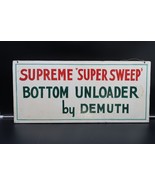 Vtg Advertising Farm Equipment Sign DeMuth Super Sweep Bottom Unloader R... - $140.19 CAD