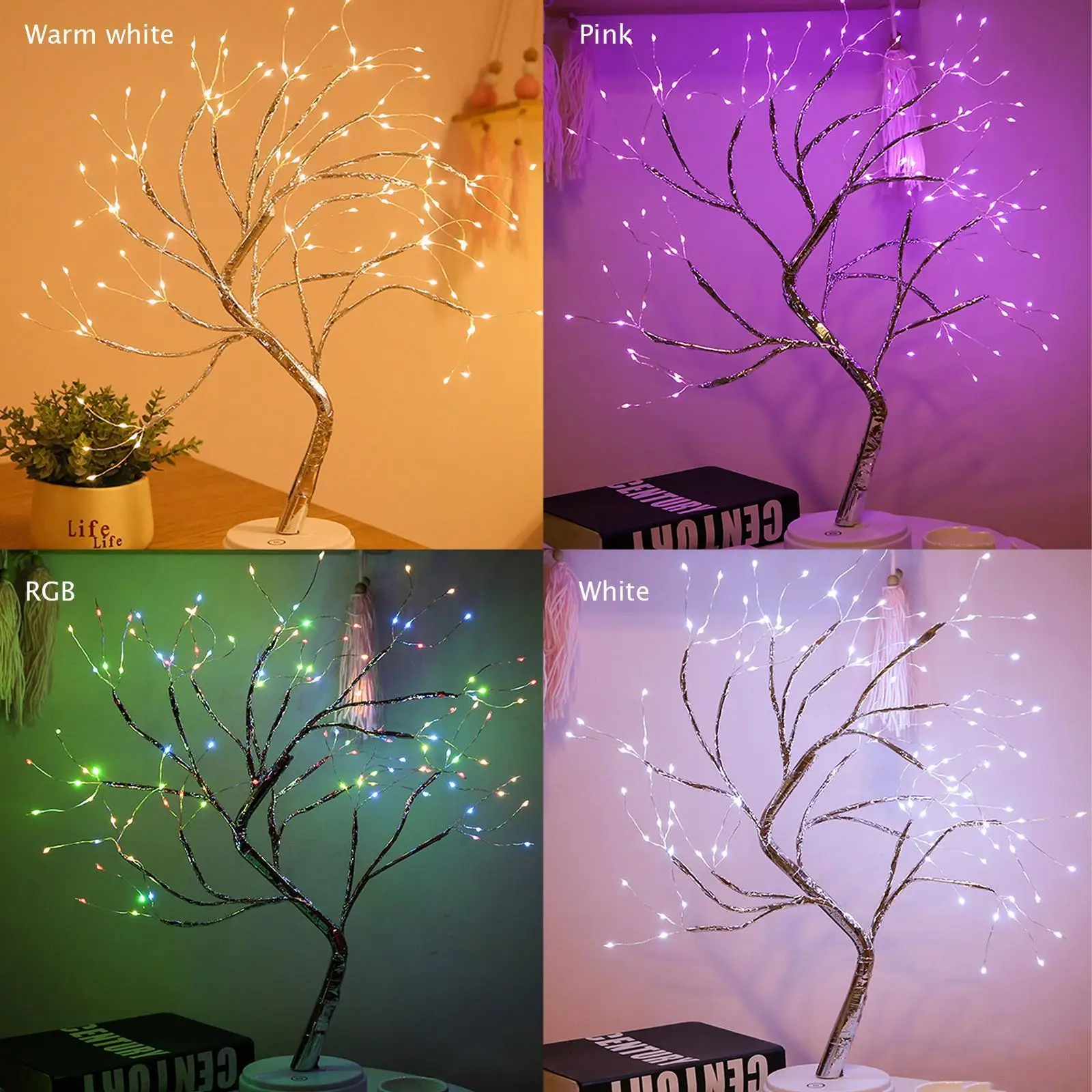 20 inch Tabletop Bonsai Tree Light Touch Switch 108 LED Lamp LED Tableto... - $10.98+