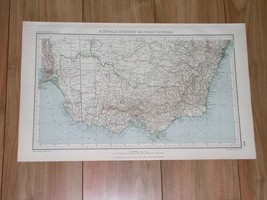 1927 Vintage Map Of Australia Melbourne Sydney Canberra - £14.42 GBP