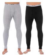 Fruit Of The Loom Big Men&#39;s Thermal Bottoms 2 Pack Size 5XL Gray &amp; Black... - $20.46