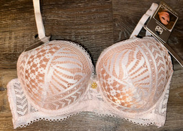 Daisy Fuentes ~ Womens Bra Push Up Underwire Luxe Lace White Beige ~ 36B - £17.31 GBP