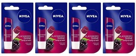Nivea Lip Care Fruity Shine, Blackberry, 4.8g (pack of 4) free shipping world - $35.20