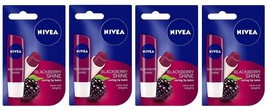 Nivea Lip Care Fruity Shine, Blackberry, 4.8g (pack of 4) free shipping world - £28.05 GBP