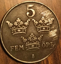 1949 Sweden 5 Ore Coin - £1.43 GBP
