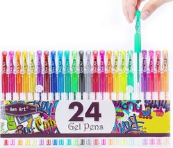 Aen Art Glitter Gel Pens Colored Fine Tip Markers with 40% - £9.38 GBP