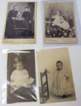 1910s Baby Studio Photos Set of 4 Saratoga Springs Fredonia St. Louis Antique - £11.30 GBP