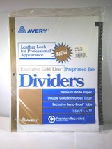 New Avery Leather Style Executive Gold Line Preprinted 1-31 Number Tabs Dividers - $5.98