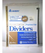 NEW AVERY LEATHER STYLE EXECUTIVE GOLD LINE PREPRINTED 1-31 NUMBER TABS ... - $75.62 MXN