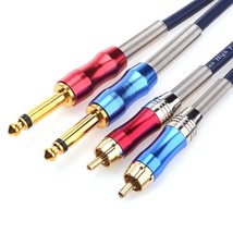 Dual 1/4 Inch Ts To Dual Rca Stereo Audio Interconnect Cable Patch Cable Cords - - £28.18 GBP