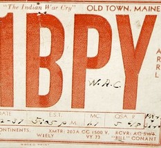 1937 Radio Station Postcard Old Town Maine WIBPY Communications Antique Postage - £20.76 GBP