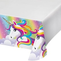 Unicorn Rectangle Table Cover Flag Banner Happy Birthday Event Decoration Girls - £13.82 GBP