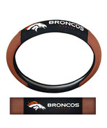 Denver Broncos Steering Wheel Cover Premium Pigskin Style - £29.01 GBP