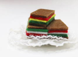 Artisan Handmade Italian Rainbow Cookies Felt Pin/Brooch Food Cookies Je... - $20.00