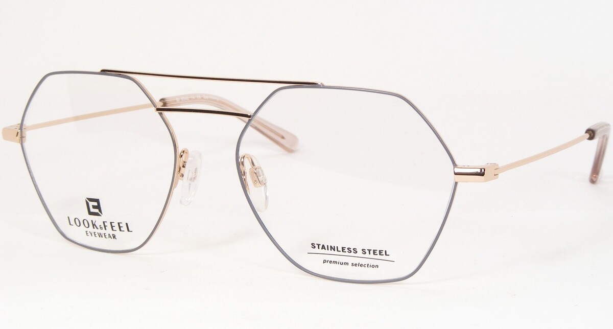 LOOK &amp; FEEL Bi 8342-14 Grigio / Oro Rosa Unico Occhiali Telaio 53 17 135 - $96.02